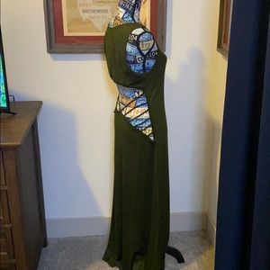 Long Army green slip dress